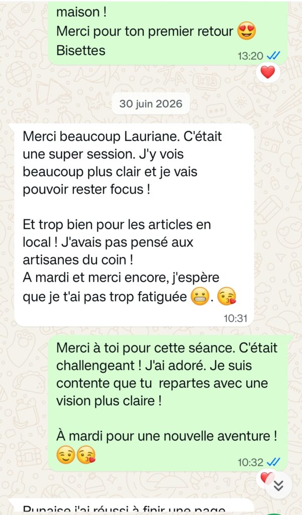 conversation de ma coachée en SEO local